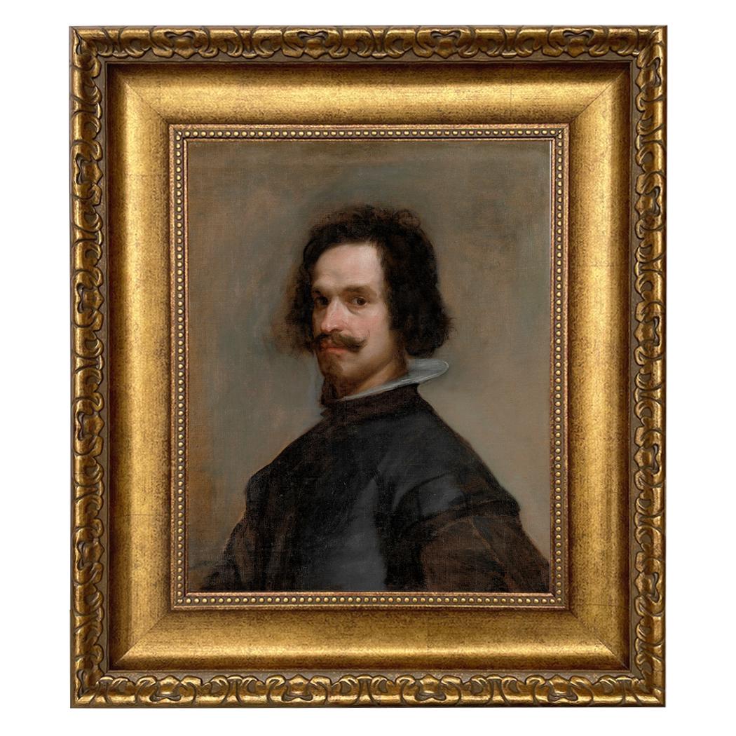 Diego Velázquez Self-Portrait Print, Antiqued Gold Frame, Spanish