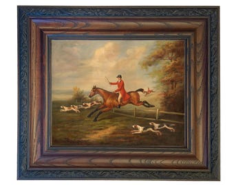Fox Hunting Scene After J.N. Sartorius Framed Canvas Print