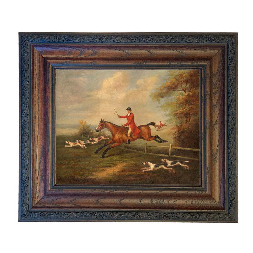 Fox Hunting Scene After J.N. Sartorius Framed Canvas Print