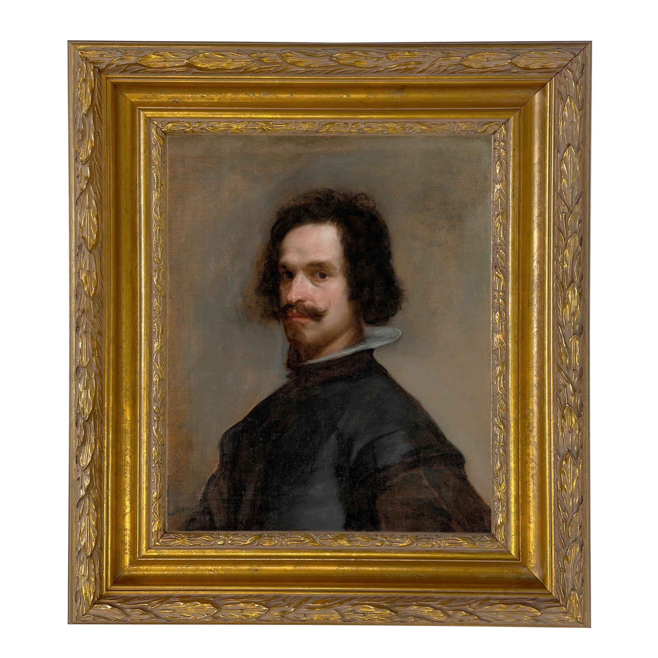 Diego Velázquez Self-Portrait Print, Antiqued Gold Frame, Spanish