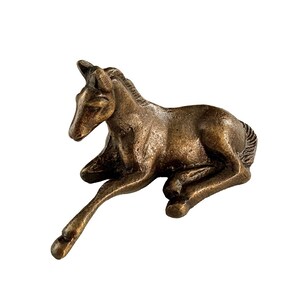 Antik mässingshästfigur, engelsk rid- eller västerländsk dekor bild 6