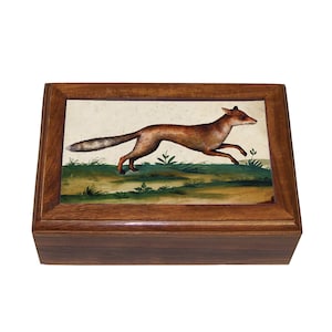Watercolor Fox Decorative Wood Box, 5 Styles, Jewelry Box, Gift Box, Gift for Groomsman, Gift for Hunter, Cabin Decor, Fox Gift