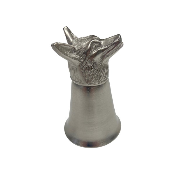 Pewter-Plated Fox Head Stirrup Cup, Jigger, Shot Glass, Groomsman Gift, Father's Day Gift