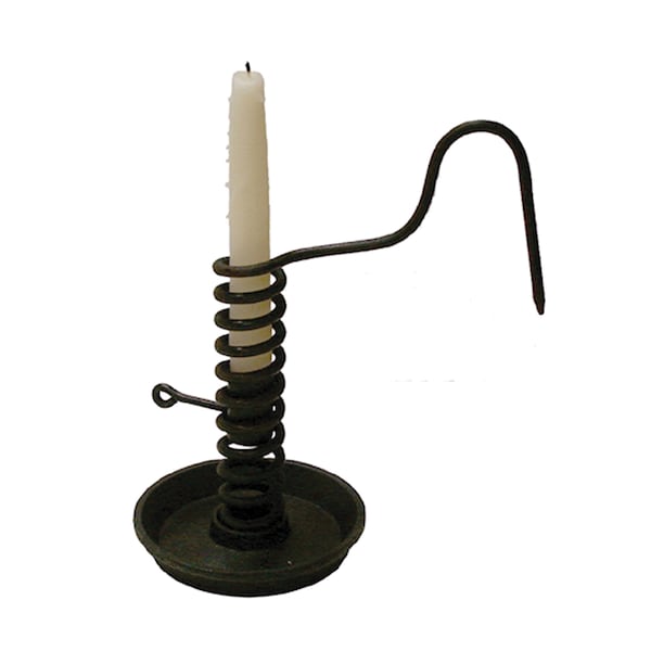 10" Iron Spiral Courting Candle Holder- Antique Vintage Reproduction
