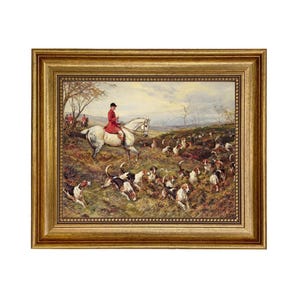 Master of the Hounds by Heywood Hardy Framed Oil Painting Print on Canvas, English Equestrian Decor, English Equestrian Wall Art, Fox Hunt