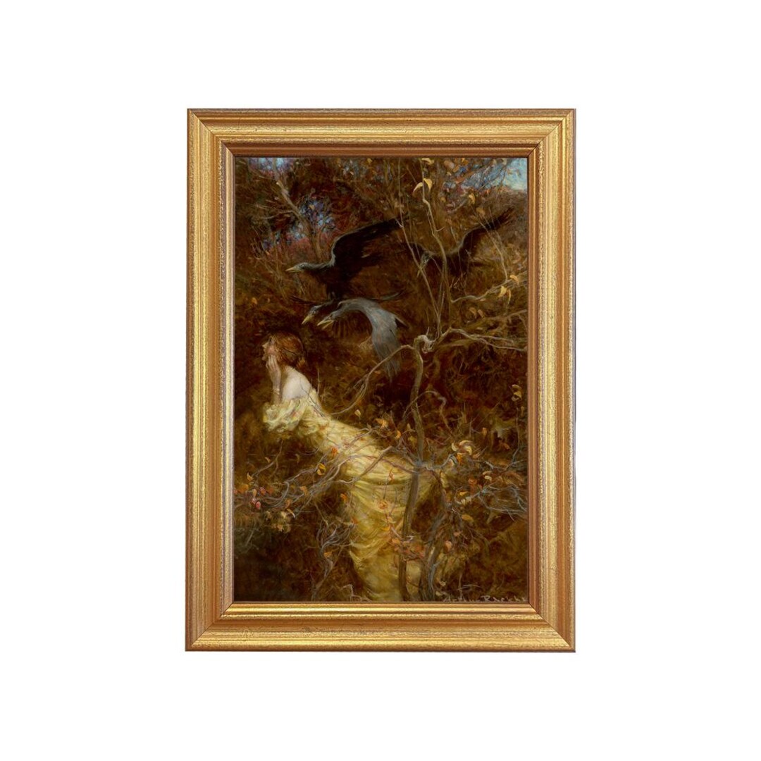 Arthur Rackham Print, Haunted Wood, Gold Frame, Halloween Wall Art ...