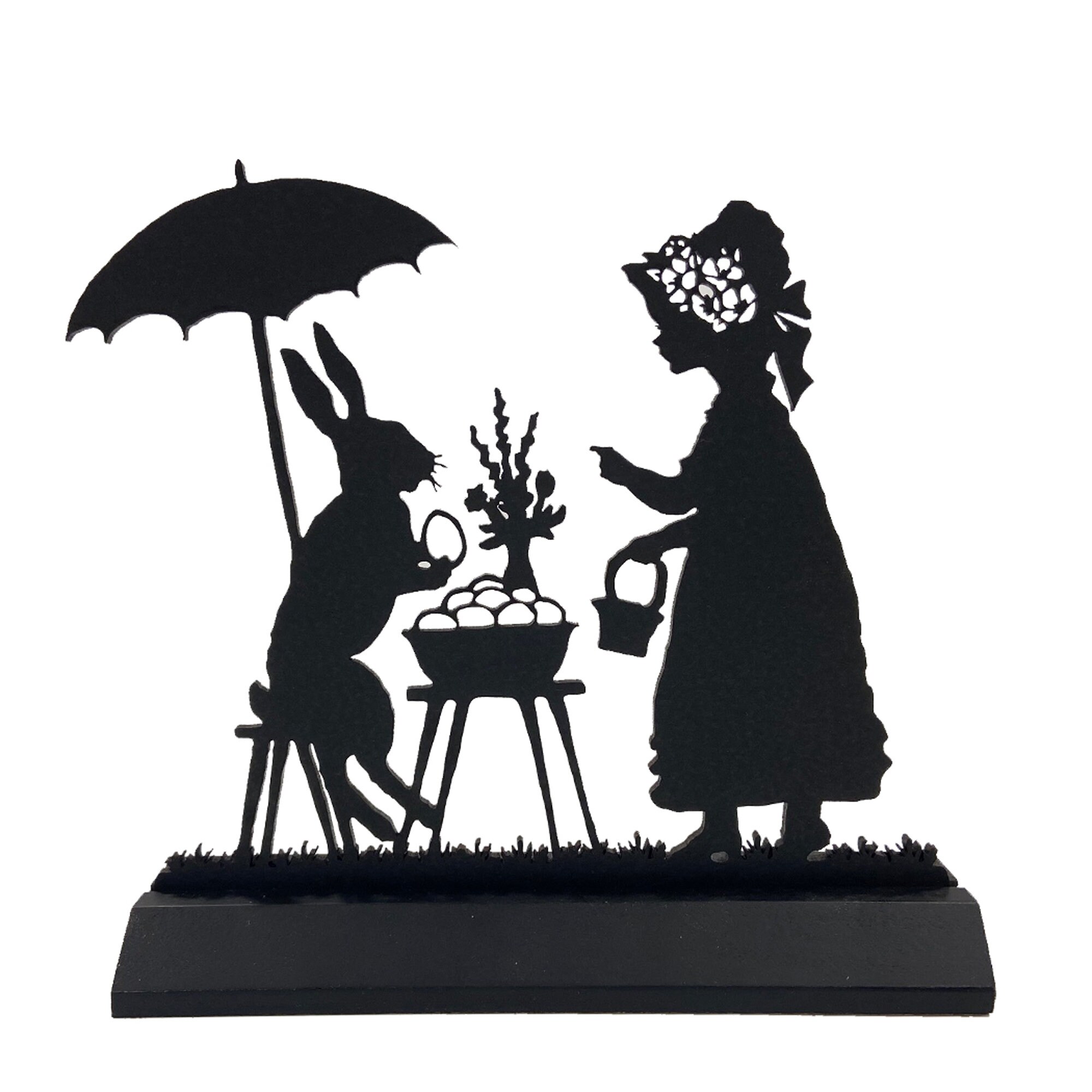 Easter Bunny and Little Girl Standing Silhouette Tabletop | Etsy