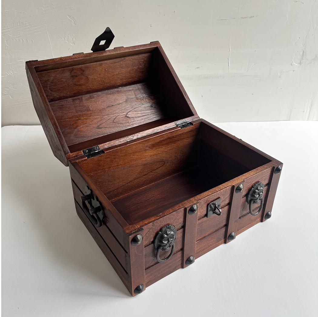 11-3/4インチ 鉄製ロック付き海賊箱、手作り海賊箱、宝箱 - Etsy 日本