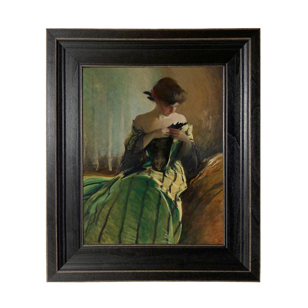 slim fit dress slacks Camille (also known as The Woman in a Green Dress) by Claude Monet