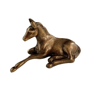 Antik mässingshästfigur, engelsk rid- eller västerländsk dekor bild 3