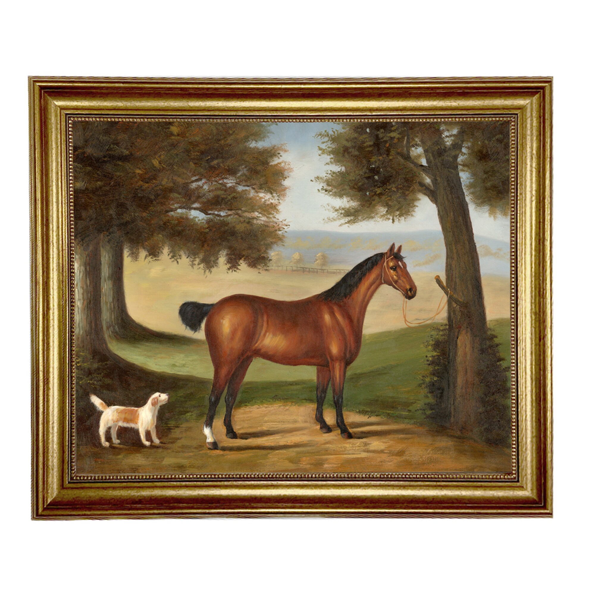 Horse and Dog in Landscape Oil Painting Print on Canvas. A Etsy