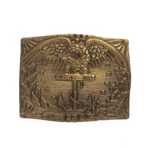 Civil War Marine Belt Buckle with Eagle and Anchor, Antique Reproduction, Antique Style Belt Buckle, Civil War Decor, Early American