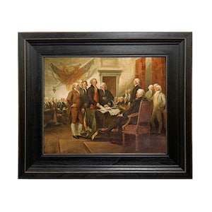 Signature de la déclaration d'indépendance encadrée peinture à l'huile sur toile