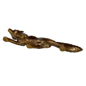 Antiqued Brass Running Fox Figurine, Equestrian Decor image 5