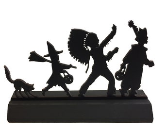Halloween Parade Wooden Silhouette- Fall Tabletop Decor