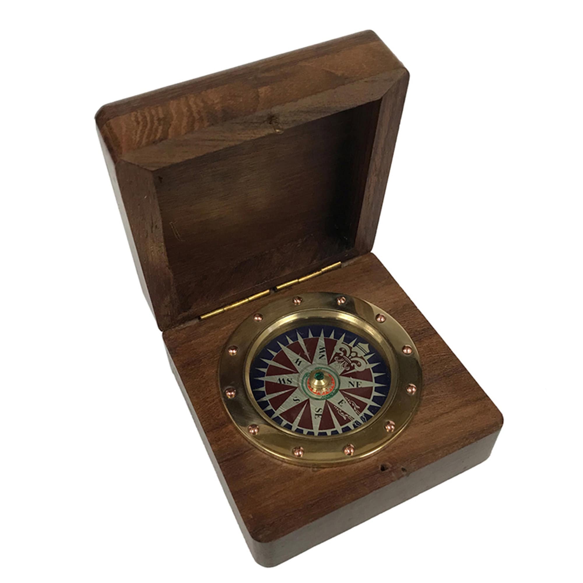 box the compass - box the compass US 激レア Wood Compass Box, Inlaid Rose Design, Brass Nautical Compass - Etsy