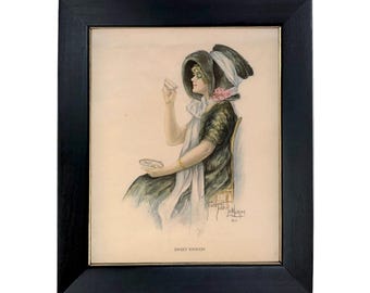 Victorian Tea Room Framed Print: "Sweet Enough" Antique Reproduction