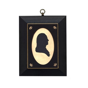 George Washington Framed Cloth Silhouette, Early American, Primitive Decor, Silhouette Wall Art, Revolutionary War Art