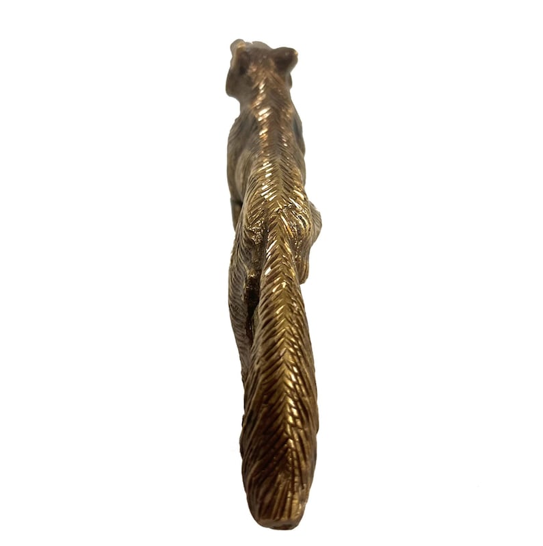 Antiqued Brass Running Fox Figurine, Equestrian Decor image 4