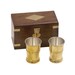 Two, 1-oz. Polished Brass Vintage Rum Cups with Silver Plating in 4' Solid Rosewood Storage Box- Antique Vintage Style 