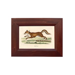 Fox on the Run Framed Art Print, Vintage Style Fox Print, Fox Wall Art, Red Fox Art, Cabin Decor, Gallery Wall Art, Small Art Print