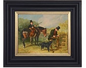October by Alfred Corbould Framed Oil Painting Print on Canvas in Black and Gold Wood Frame