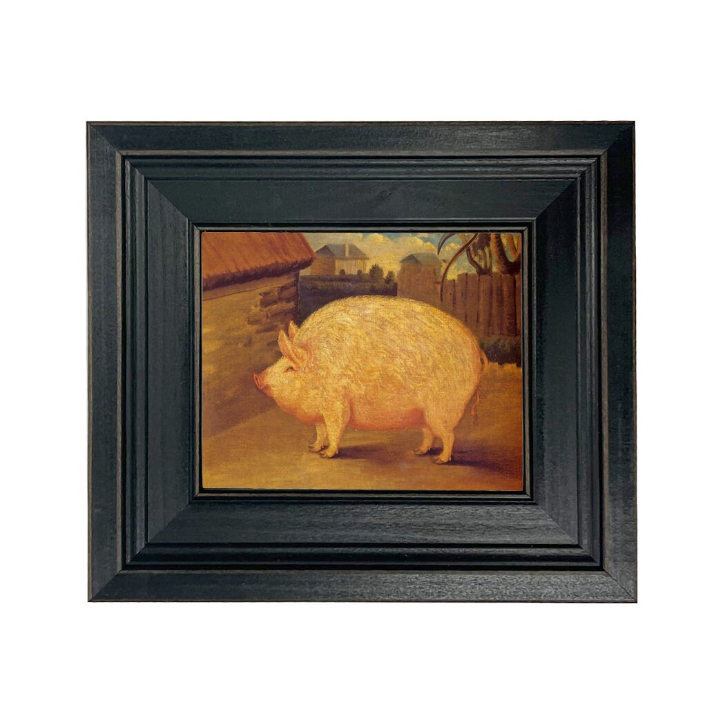 Prize Sow Pig (c. 1840) Framed Oil Painting Print on Canvas