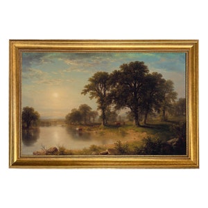 Summer Afternoon by Asher Durand Nature Landscape Framed Oil Painting Print on Canvas, Framed Landscape, Landscape Art, Gallery Wall Art