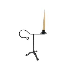 13&quot; Twisted Wrought Iron Candle Holder- Antique Vintage Style