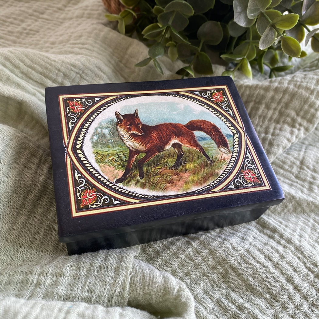 Birmingham Enamels キツネの小物入れ イギリス アクセサリー 赤いキツネのソープストーン製小物入れ、イングリッシュカントリー風