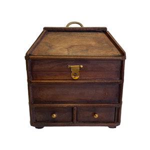 11" draagbare Britse campagnekist, reproductie in antieke stijl, houten kist, opbergkist, decoratie in antieke stijl