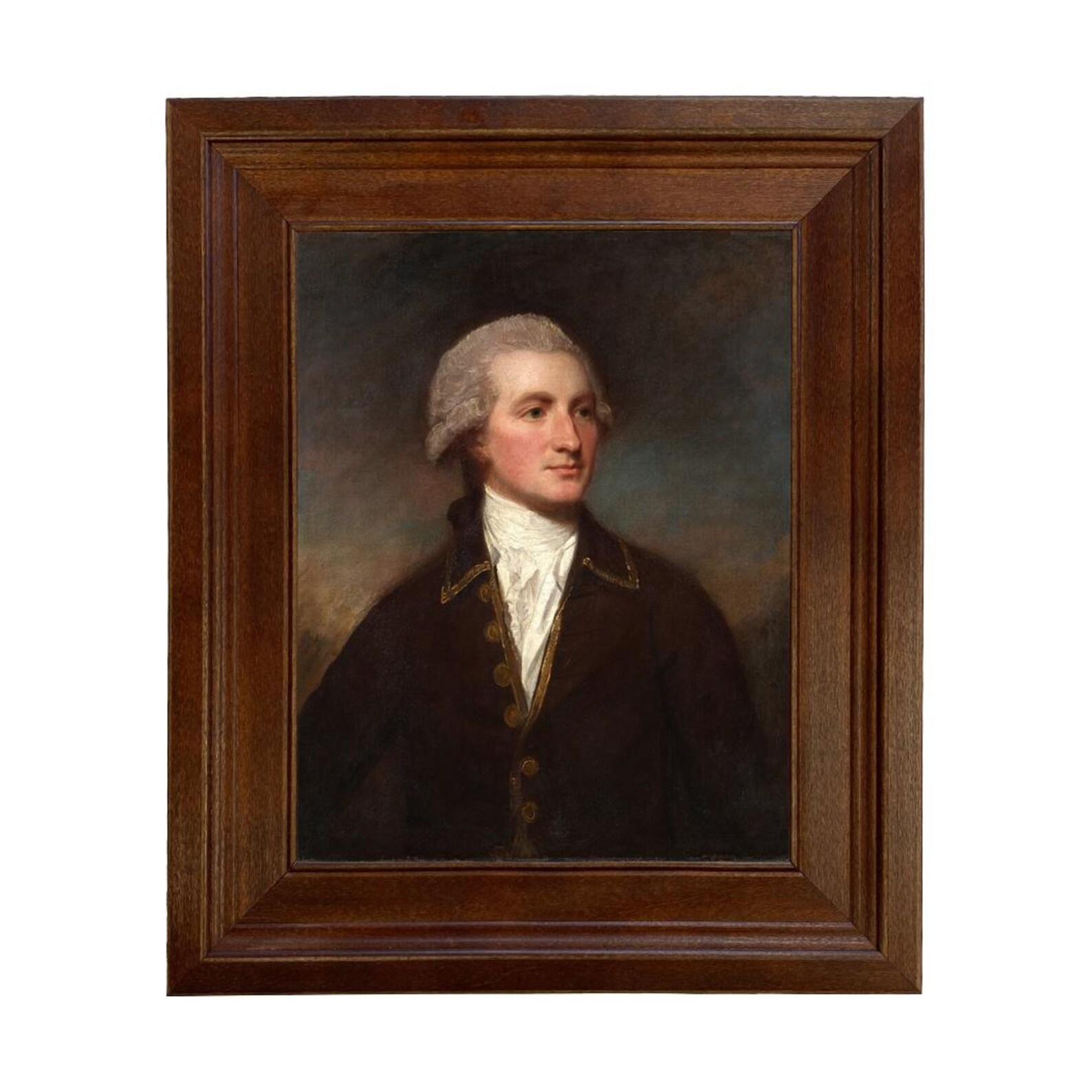 Portrait of a Man by George Romney Framed Oil Painting Print on Canvas ...
