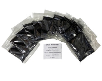 Black Calligraphy Ink Powder, Sugarcane Extract, 10 Pouches