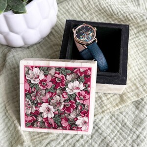 Wild Rose Bone Trinket Box, Romantic Decor, Small Jewelry Box image 2