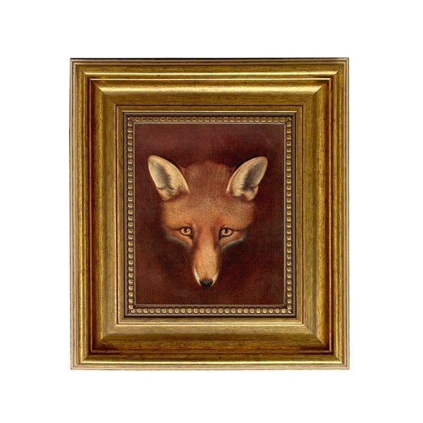 Framed Fox Head Canvas Print, Reinagle c1800, Moody Wall Art