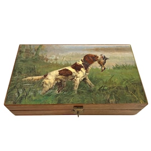 Setter with Ruddy Duck Decorative Wood Box, 5 Styles, Jewelry Box, Trinket Box, Small Jewelry Box, Desk Box, Cabin Decor, Duck Hunter Gift