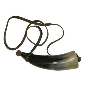 6" Primer Horn with Wooden Plug- Antique Vintage Style