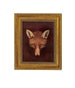 Fox Head by Reinagle c1800 Framed Oil Painting Print on Canvas in Antiqued Gold Frame 