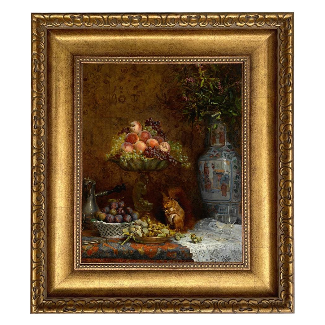 Framed Still Life Print, Squirrel & Fruit, French Country Decor - Etsy