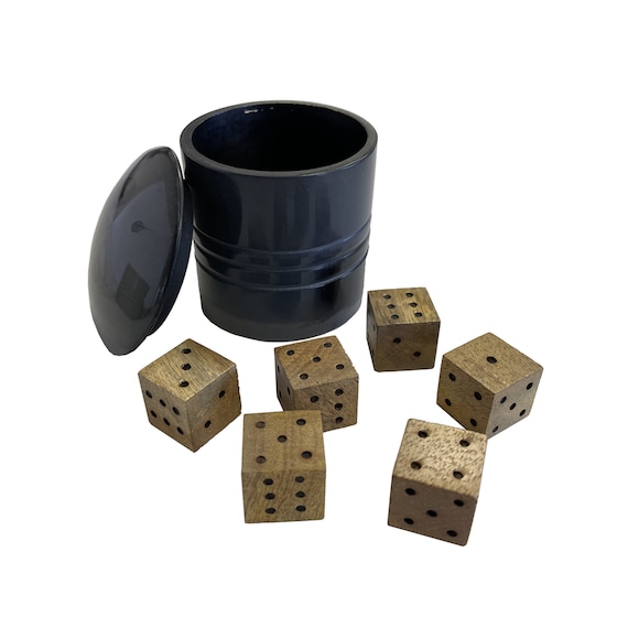 Old fashioned Farkle Dice Game in Black Horn Resin Cup Old Fashioned Toys Old Fashioned Games Old Time Games Reenactment Props Etsy UK