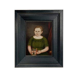 Francis Wilcox par Joseph Whiting Art populaire primitif encadré, peinture à l'huile sur toile, Antiquité américaine, Americana, art mural