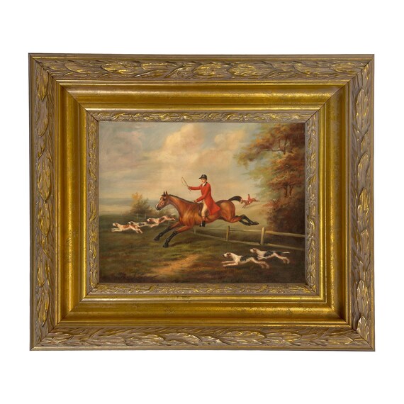 Fox Hunting Scene After J.N. Sartorius Framed Canvas Print