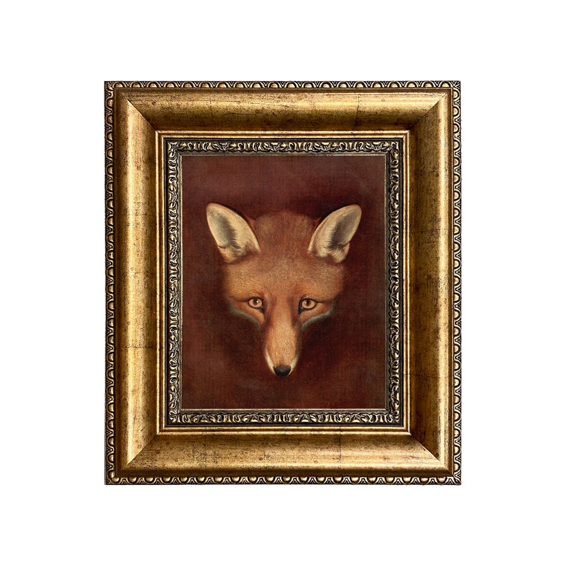 Fox Head by Reinagle Framed Oil Painting Print on Canvas in - Etsy