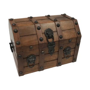 11-3/4&quot; Pirate Treasure Chest, Handmade Pirate Chest, Pirate Decor, Pirate Birthday Party, Man Cave Decor