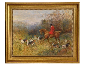 The Draw by Heywood Hardy Framed Oil Painting Print on Canvas in Antiqued Gold Frame