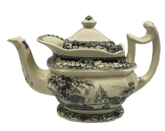Théière en porcelaine 11 po., Reproduction antique, amateur de thé, buveur de thé, décoration de style ancien, cadeau de fête des mères