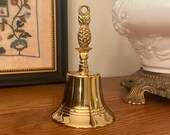 6 quot Polished Brass Pineapple Hand Bell- Antique Vintage Style