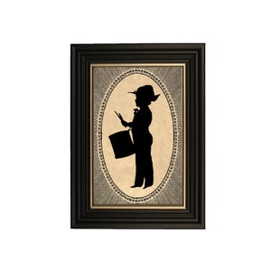 Framed Drummer Boy Printed Silhouette, Colonial Decor, Early American Decor, Primitive Wall Art, Civil War Silhouette