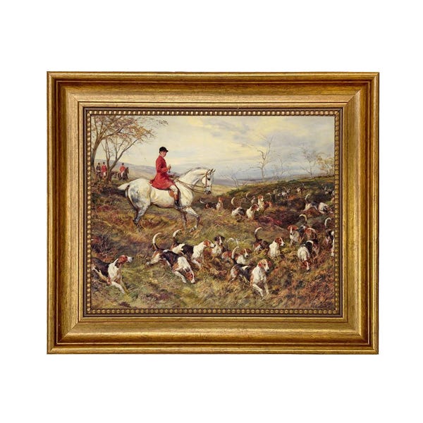 Master of the Hounds by Heywood Hardy Framed Canvas Print, English Equestrian Wall Art