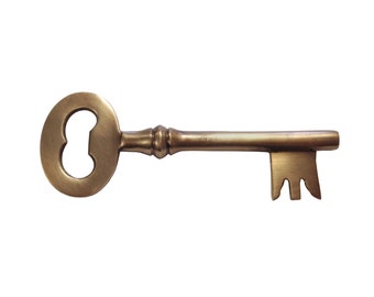 Apribottiglie a forma di chiave scheletro in ottone anticato da 6-1/4", accessorio da bar unico